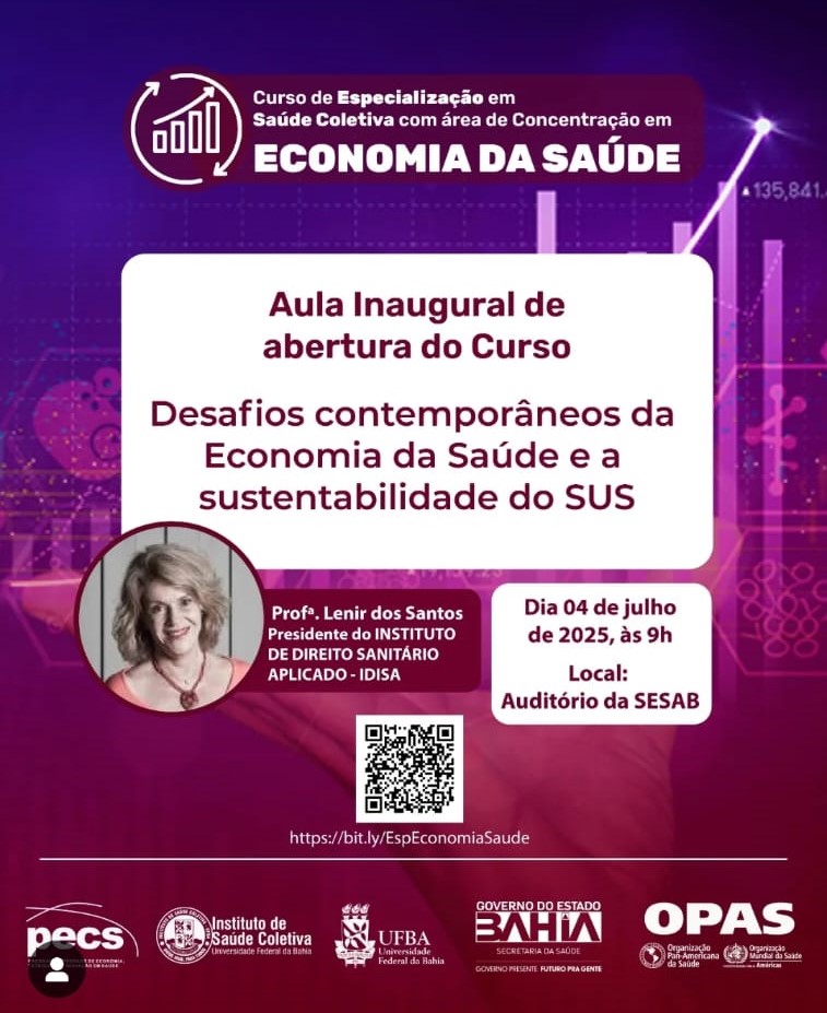 04/07/2025 – Aula inaugural da Especialização em Saúde Coletiva com área de concentração em Economia da Saúde