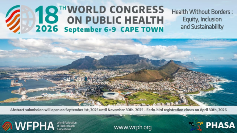 18th WORLD CONGRESS ON PUBLIC HEALTH – De 6 a 9 de Setembro na Cidade do Cabo- África do Sul