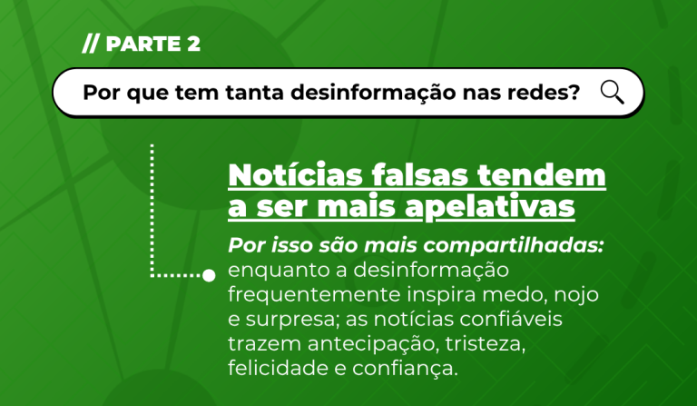 Por que tem tanta desinformação nas redes//PARTE 2 – Cards educativos