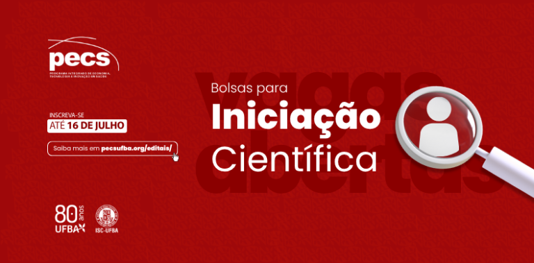 PECS abre 7 vagas para bolsistas de Iniciação Científica